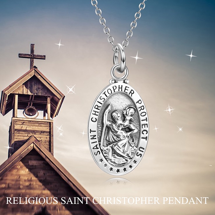 Custom Saint Christopher Pendant Necklace 
